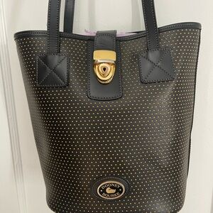 Dooney & Bourke Black Tote with Gold Accents